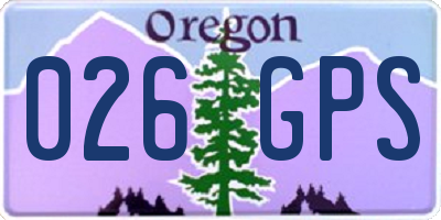 OR license plate 026GPS
