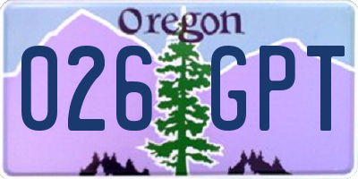 OR license plate 026GPT