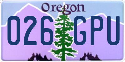 OR license plate 026GPU