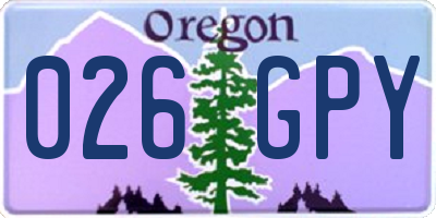 OR license plate 026GPY