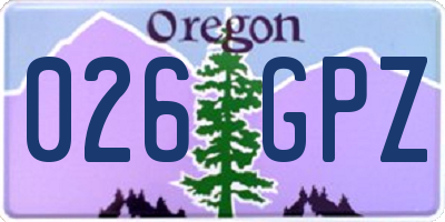 OR license plate 026GPZ