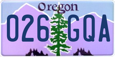 OR license plate 026GQA