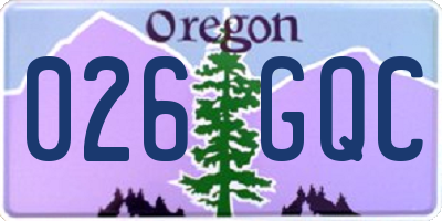 OR license plate 026GQC