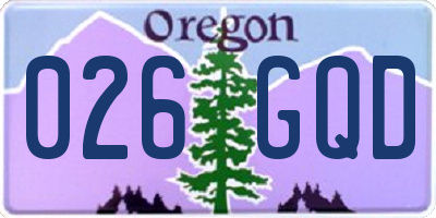 OR license plate 026GQD