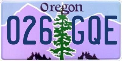 OR license plate 026GQE