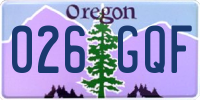 OR license plate 026GQF