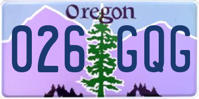 OR license plate 026GQG