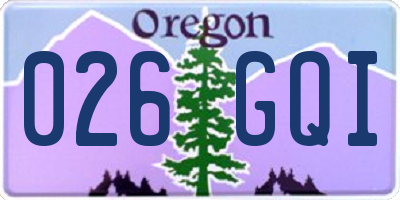 OR license plate 026GQI