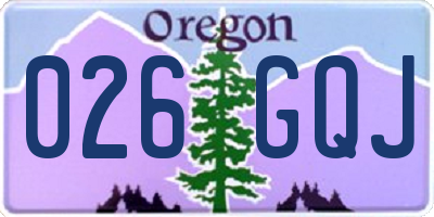 OR license plate 026GQJ