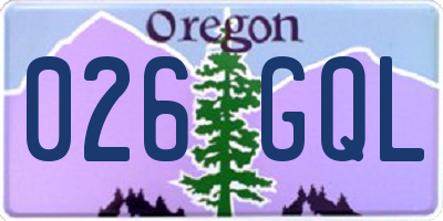 OR license plate 026GQL