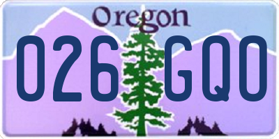 OR license plate 026GQO