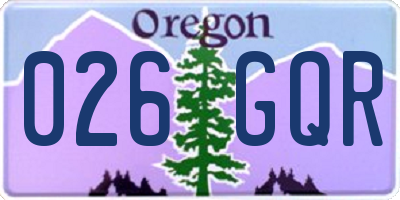 OR license plate 026GQR