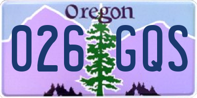 OR license plate 026GQS