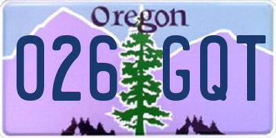 OR license plate 026GQT