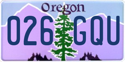 OR license plate 026GQU