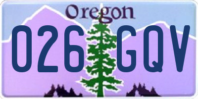 OR license plate 026GQV