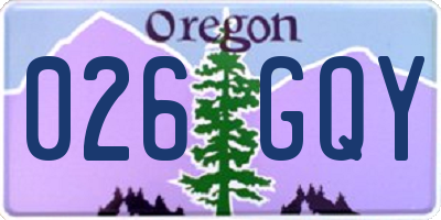 OR license plate 026GQY