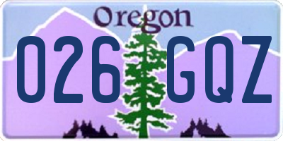 OR license plate 026GQZ