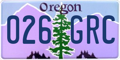 OR license plate 026GRC