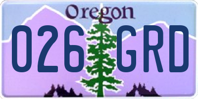 OR license plate 026GRD