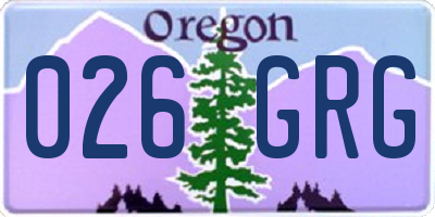OR license plate 026GRG