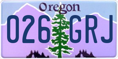 OR license plate 026GRJ