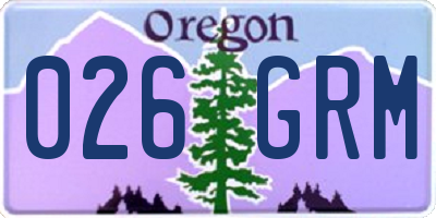 OR license plate 026GRM