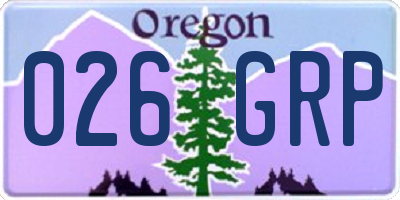 OR license plate 026GRP