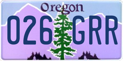 OR license plate 026GRR