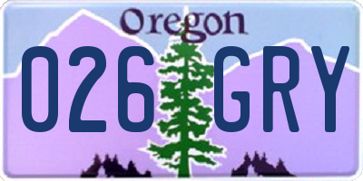 OR license plate 026GRY