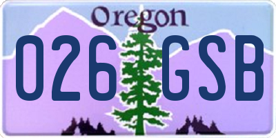 OR license plate 026GSB