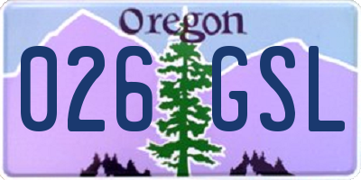 OR license plate 026GSL