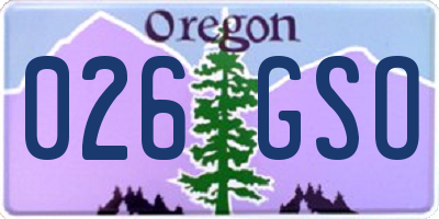 OR license plate 026GSO