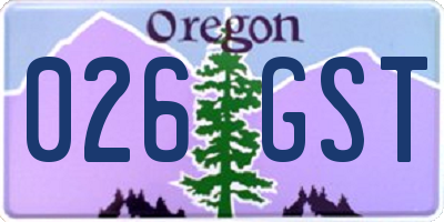 OR license plate 026GST