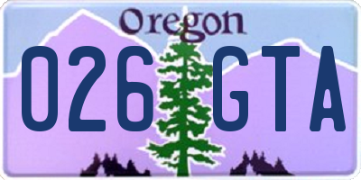 OR license plate 026GTA