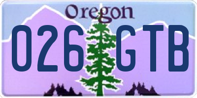 OR license plate 026GTB