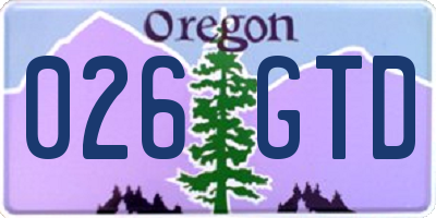 OR license plate 026GTD