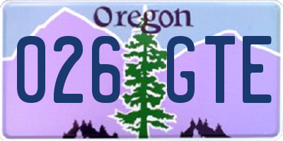 OR license plate 026GTE
