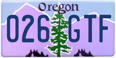 OR license plate 026GTF