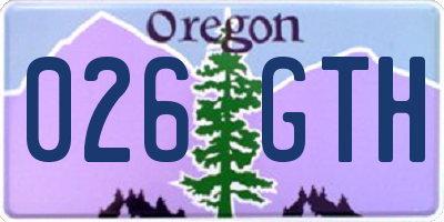 OR license plate 026GTH