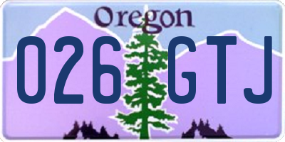 OR license plate 026GTJ