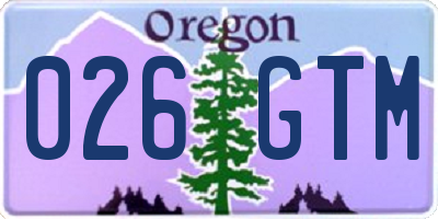 OR license plate 026GTM