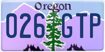 OR license plate 026GTP