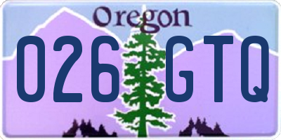 OR license plate 026GTQ