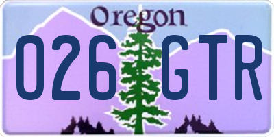 OR license plate 026GTR