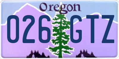 OR license plate 026GTZ
