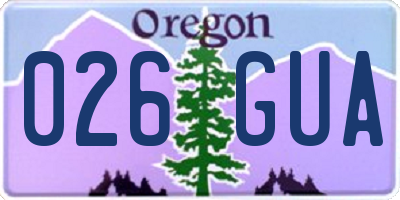 OR license plate 026GUA