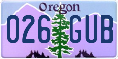 OR license plate 026GUB