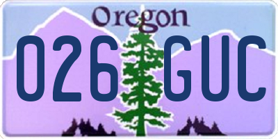 OR license plate 026GUC