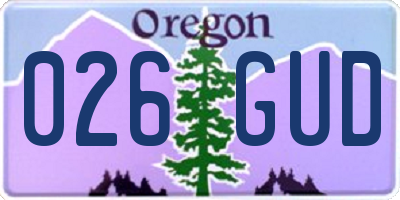 OR license plate 026GUD